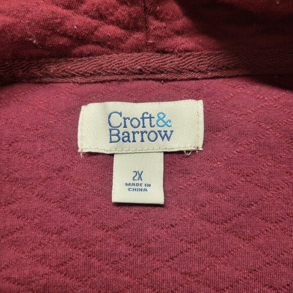Croft & Barrow 2X Maroon Burgundy Longsleeve Cowl Neck Pullover Sweatshirt - Picture 8 of 10